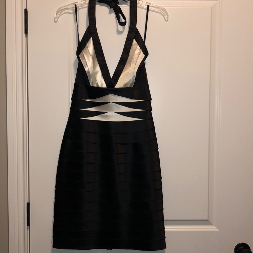 Black and white party dress